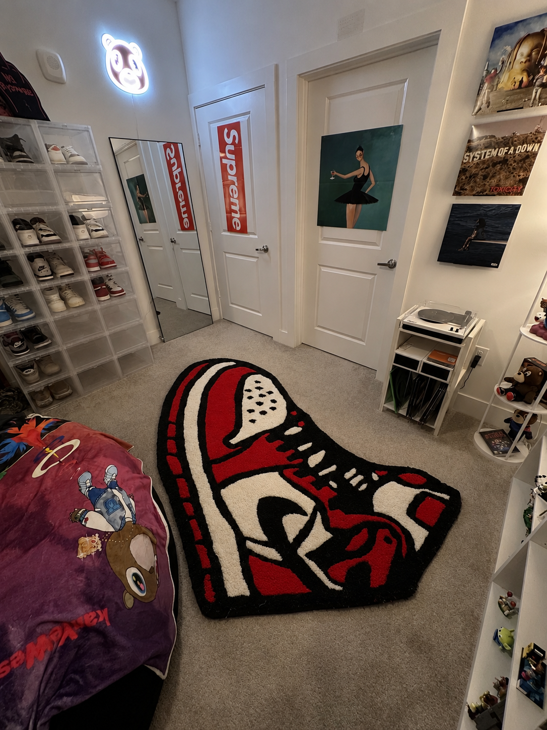 RED NIKE SNEAKER RUG